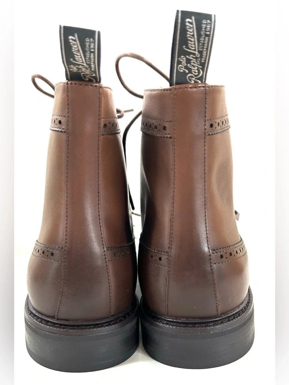 Polo Ralph Lauren Men's Asher Leather Wingtip Dress Boots Brown US 7 $ 228